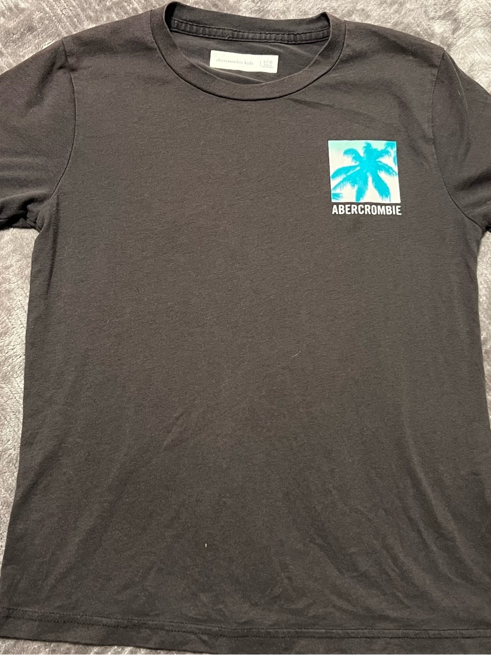 Abercrombie Kids Dark Grey Tee with Turquoise Palm Graphic